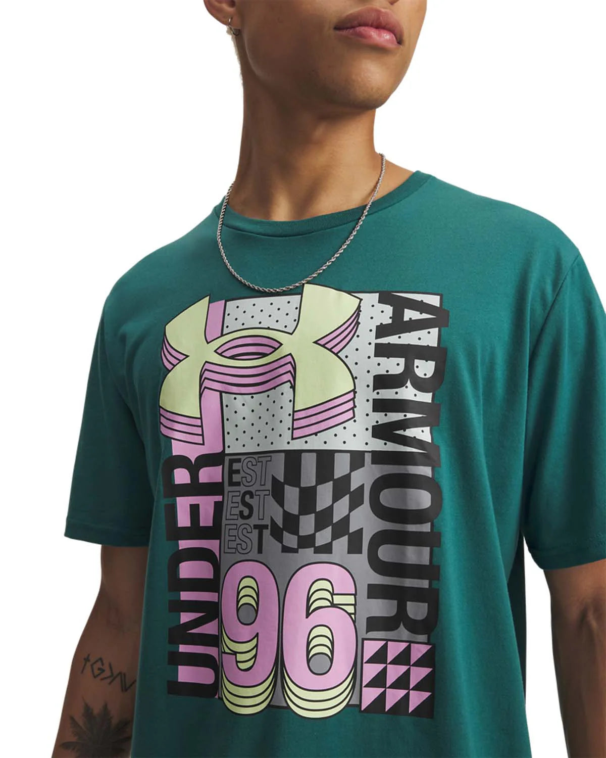 Under Armour UA M Logo Collage SS T-Shirt – Men (Green)