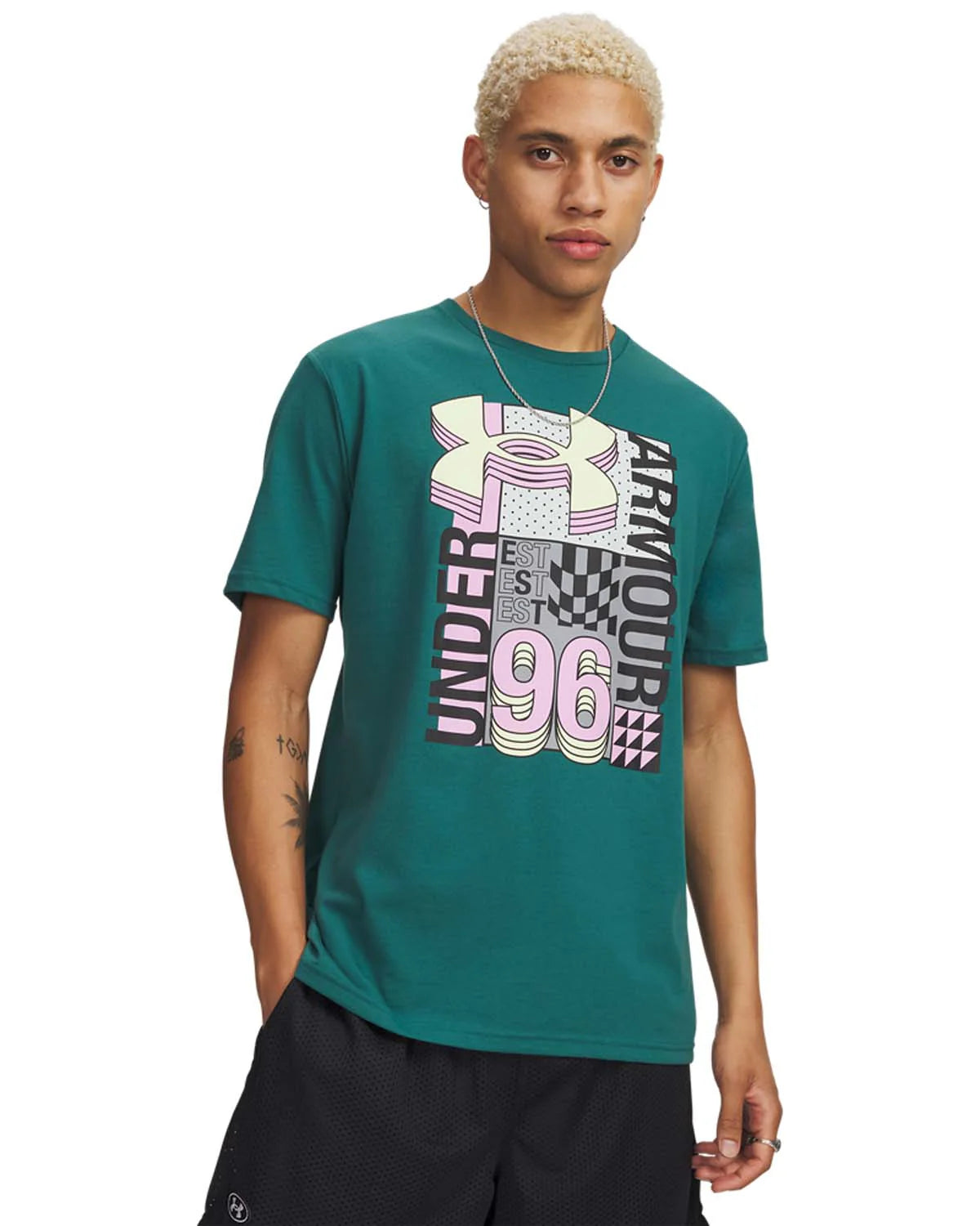 Under Armour UA M Logo Collage SS T-Shirt – Men (Green)