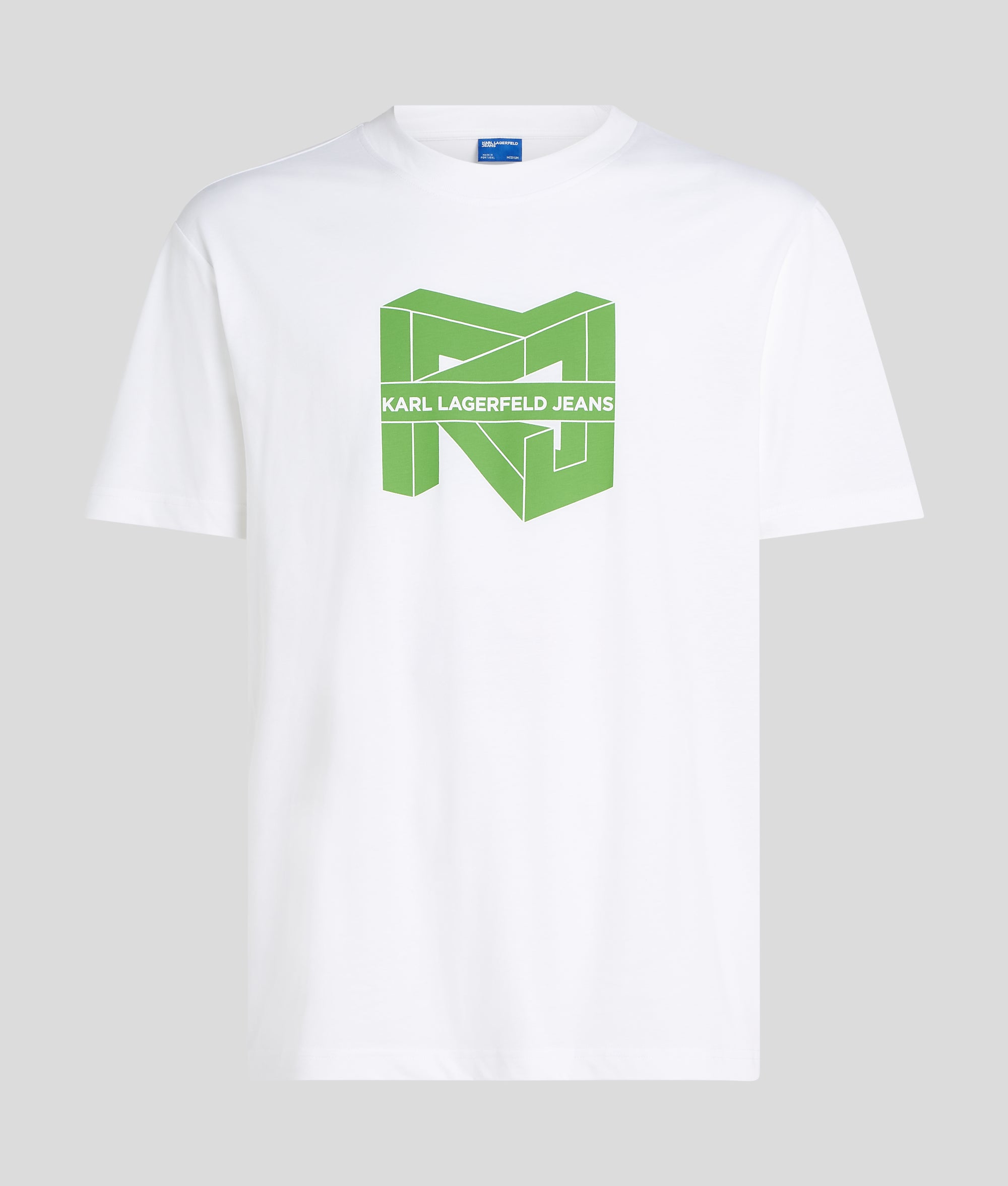 Мъжка тениска Karl Lagerfeld Jeans KLJ Cube Logo Tee A2M17037 – Бяло