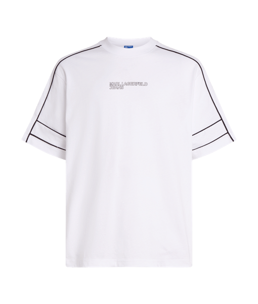 Мъжка тениска Karl Lagerfeld Jeans KLJ Relaxed Piping Tee A2M17052 – Бяло