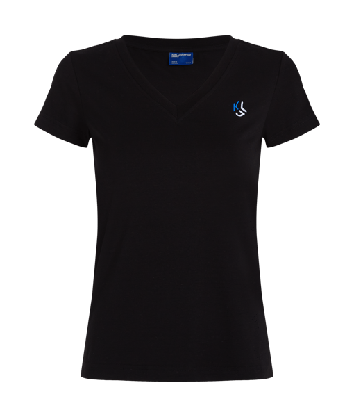 Дамска тениска Karl Lagerfeld Jeans KLJ Slim V-Neck Tee A2W17097 – Черно