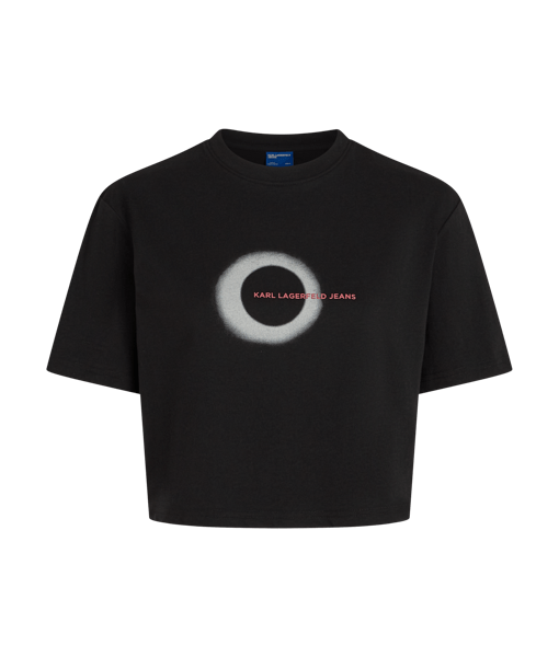 Дамска тениска Karl Lagerfeld Jeans KLJ Boxy Eclipse Graphic Tee A4W17011 – Черно