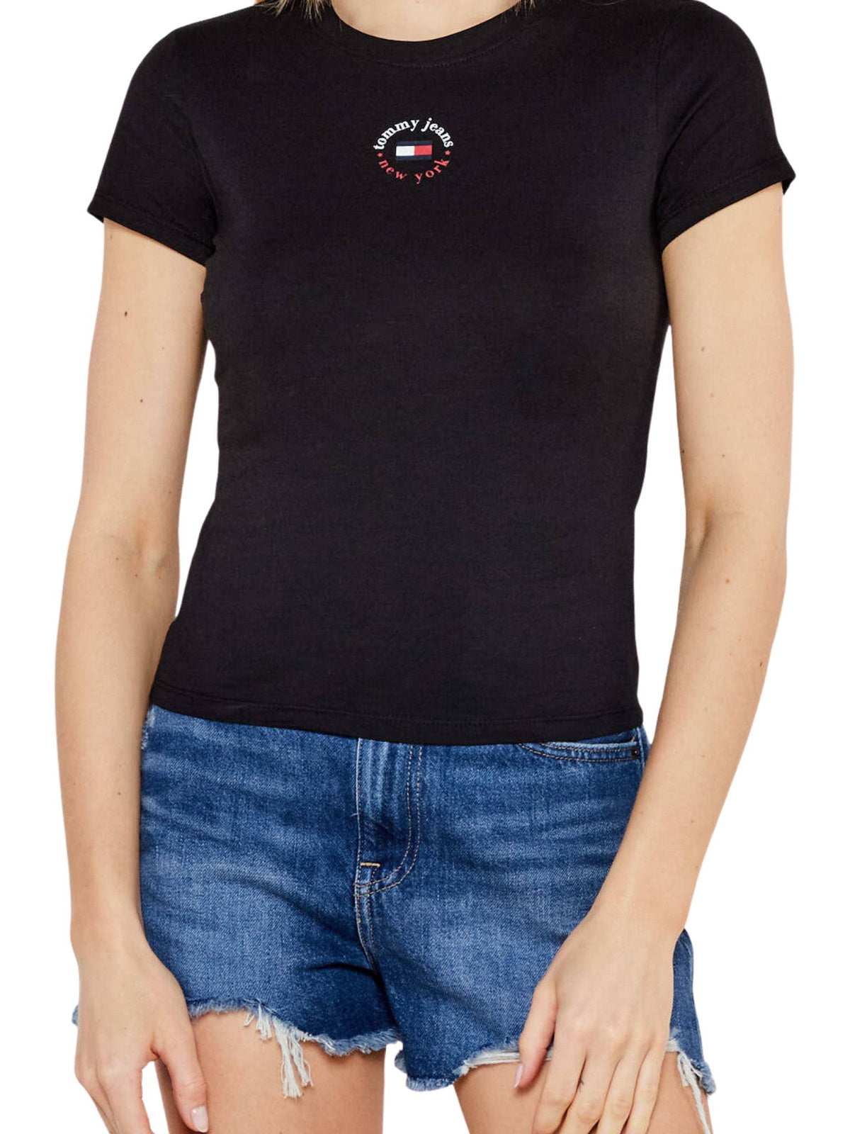 Tommy Jeans Дамска тениска DM0DM20316 BDS – Черна