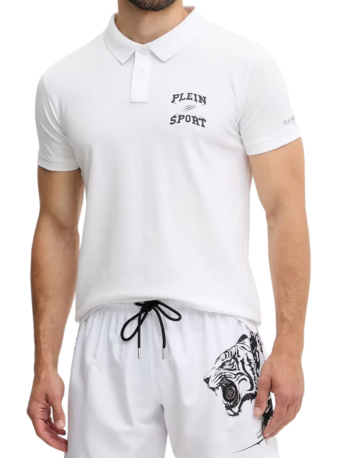 Plein Sport Мъжка поло тениска PS25MPL01 01 – Бяла