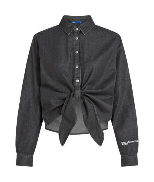 Karl Lagerfeld KLJ DENIM WRAP BLOUSE 1BJ Washed Black (A4W110011BJ) Women